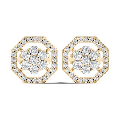Sparkling 14K White Gold Round Diamond Studs For Her Colorless & Affordable