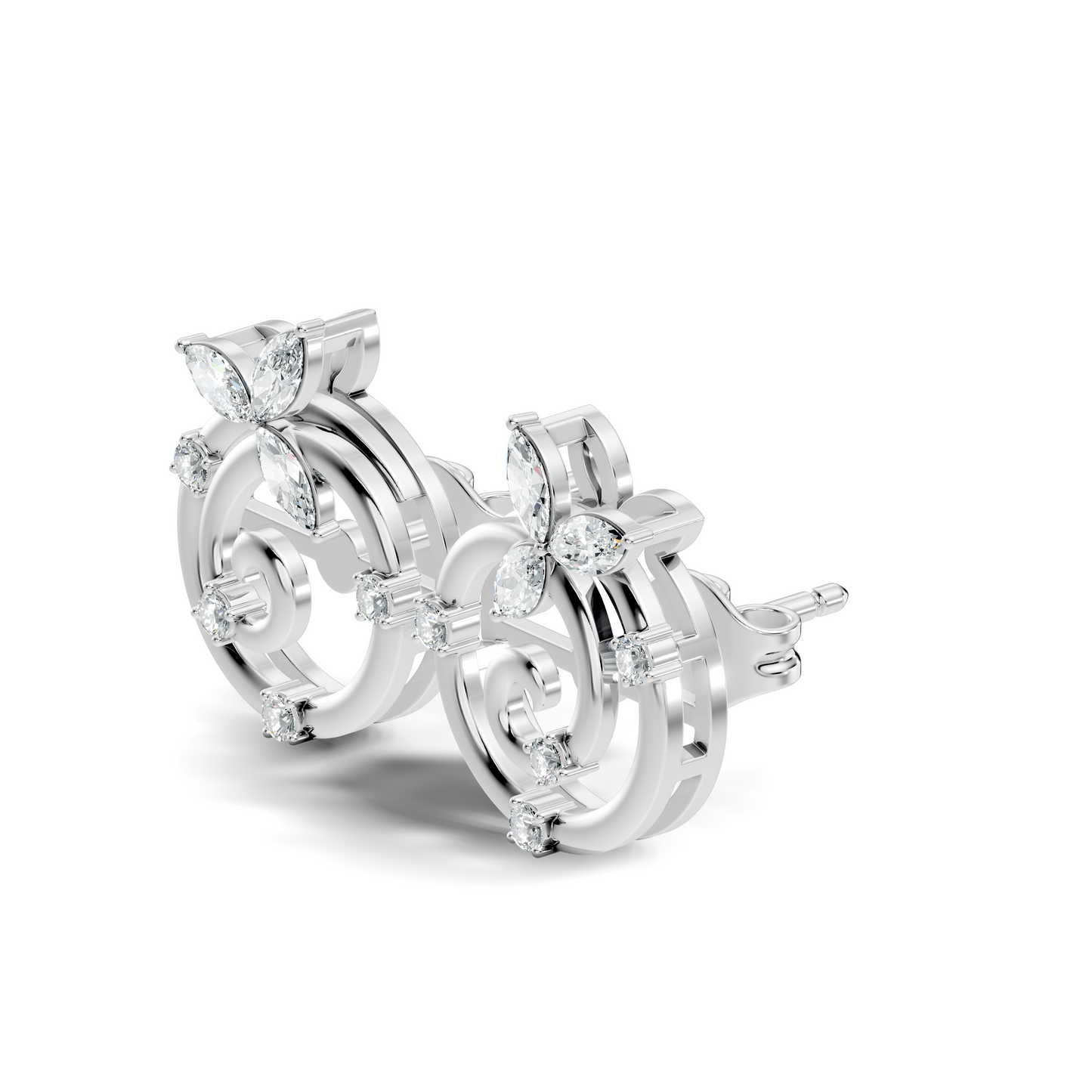 Affordable Classic Marquise Cut Diamond Stud Earrings Timeless Elegance Gift In 14K Solid Gold