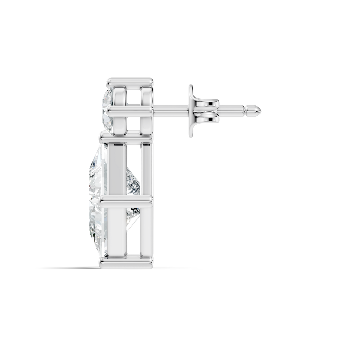 Classic Princess & Round Lab-Grown Diamond Stud Earrings Perfect Gift For Her