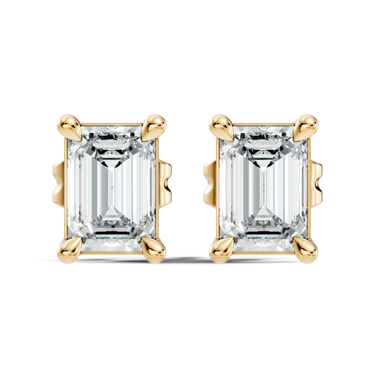 0.92 Carat Emerald Cut Lab-Grown Diamond Stud Earrings Eco-Friendly Gift For Her