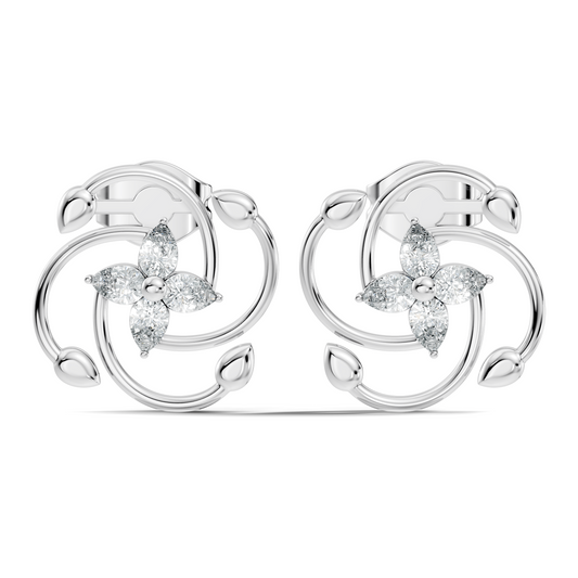Stunning 14K White Gold Pear Cut Lab-Grown Diamond Earrings For Her Elegance
