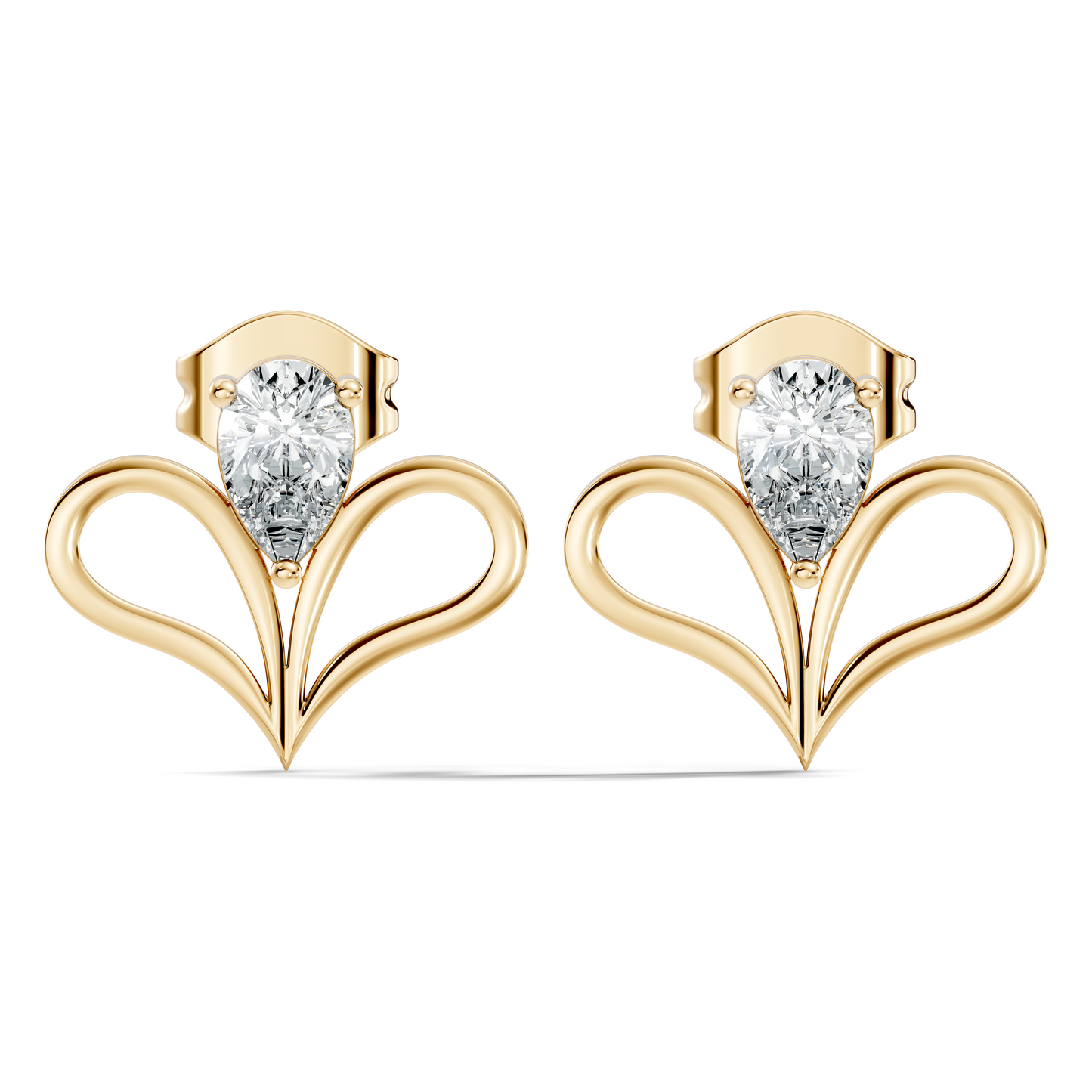 Elegant Pear Cut Lab-Grown Diamond Solitaire Stud Earrings Perfect Gift For Women's
