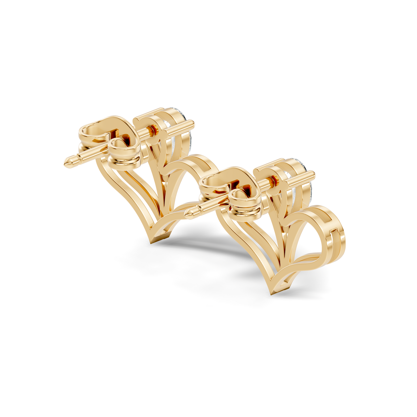 Elegant Pear Cut Lab-Grown Diamond Solitaire Stud Earrings Perfect Gift For Women's