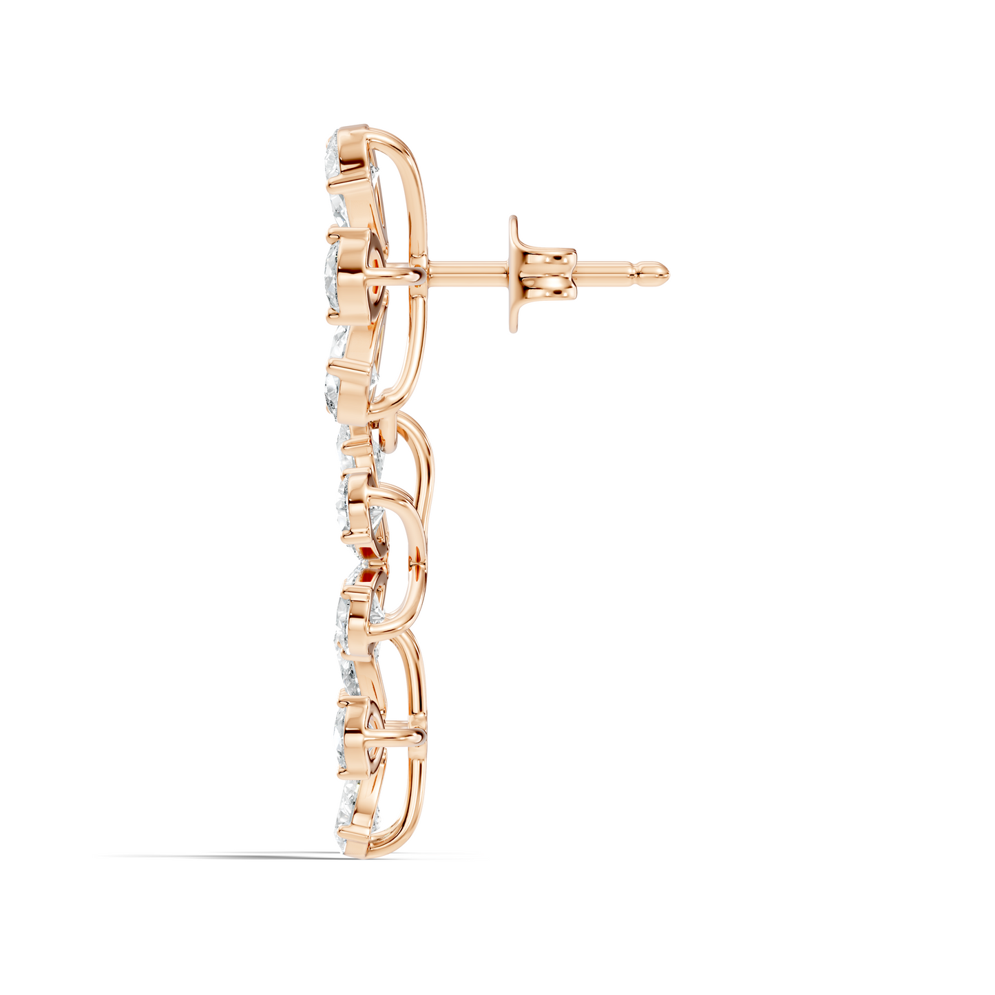 Luxury Flower Cluster Pear Diamond Drop Earrings White Gold Elegant Statement Jewelry