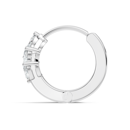 14K Solid Gold 1 Ct Marquise Cut Diamond Hoop Earrings Timeless Women's Jewelry