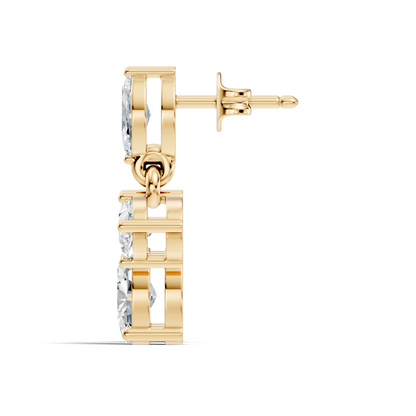 Sparkling Colorless Lab-Grown Diamond Stud Earring Oval & Pear Drop Style