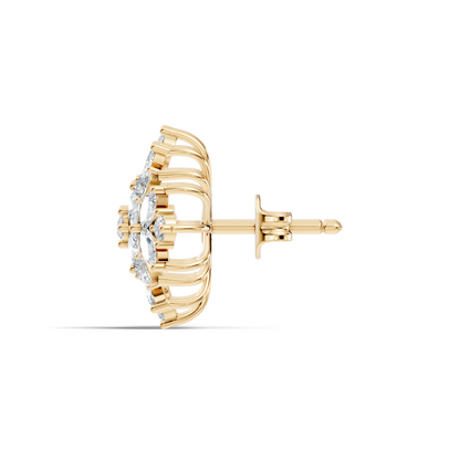 Stunning Vintage Diamond Studs Marquise & Round Cut Perfect Women's Gift