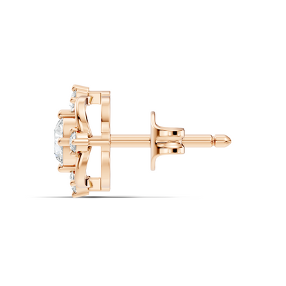 Elegant 14K Yellow Gold Round Cut Labgrown Diamond Stud Earrings For Weddings