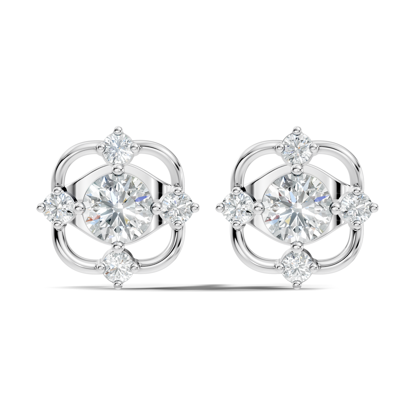 Elegant 14K Yellow Gold Round Cut Labgrown Diamond Stud Earrings For Weddings