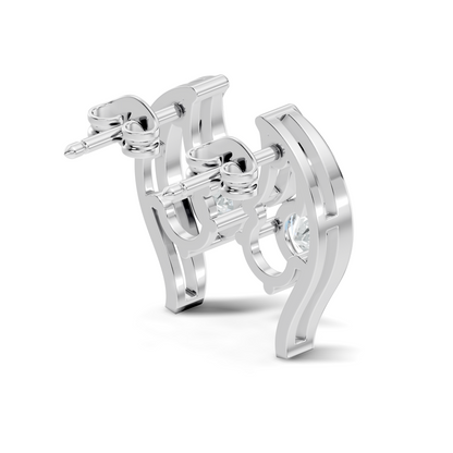 Elegant 0.60 Ct Lab-Grown Sparkling Round Diamond Studs In 14K White Gold Setting