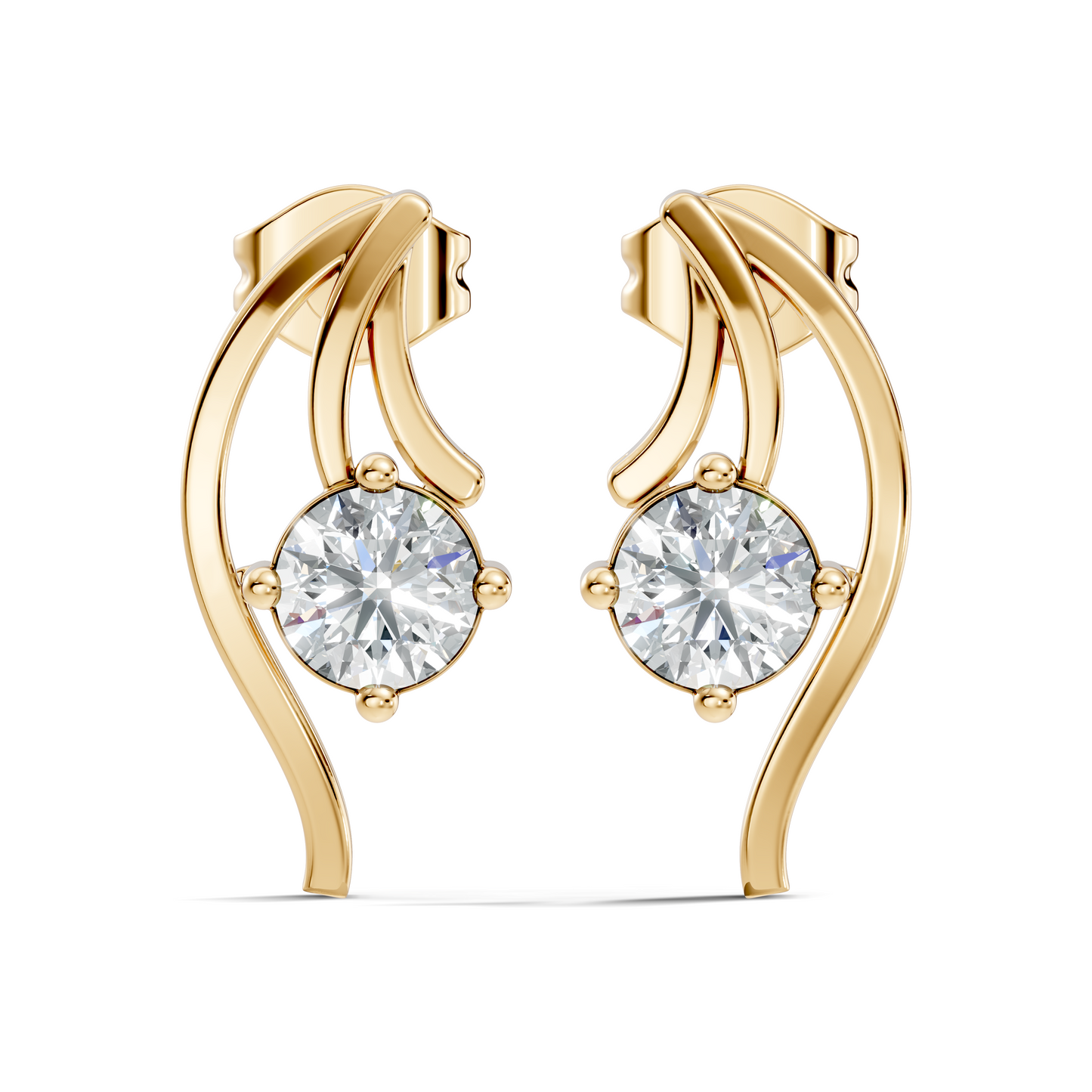 Elegant 0.60 Ct Lab-Grown Sparkling Round Diamond Studs In 14K White Gold Setting