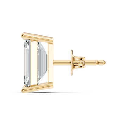 Luxury 6.41 Ct Emerald Cut Lab Grown Diamond Stud Earrings For Women In 18K Gold