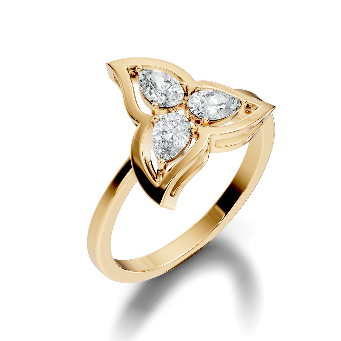 Vintage Round Cut White Colorless Diamond Unique Bezel set Minimalist Dainty Cluster Ring For Her