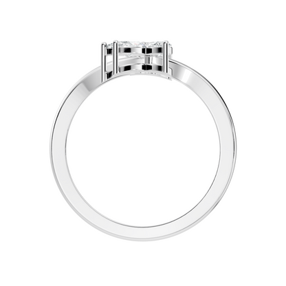 Marquise and Pear Cut Lab Grown Diamond Unique Delicate Vintage Bypass Dainty Party Wear Ring For Women's