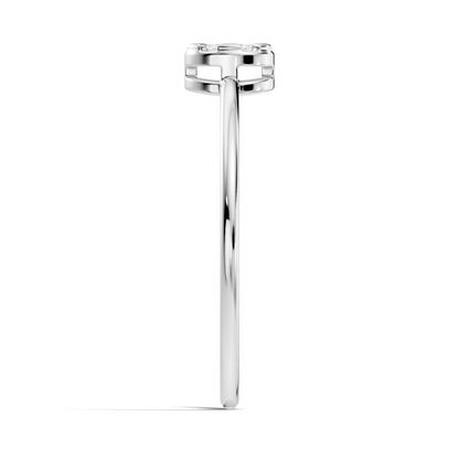 Round Cut White Colorless Lab Grown & Natural Diamond Vintage Delicate Halo Cluster Promise Ring For Her