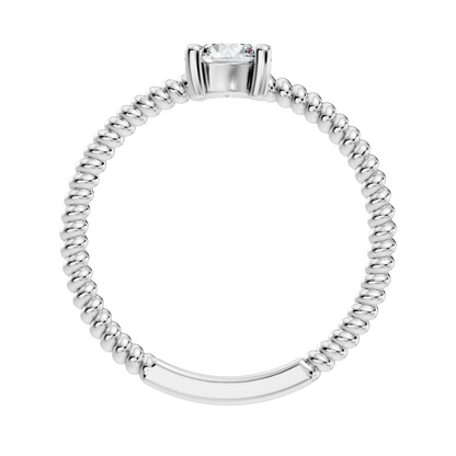 Solitaire Round Cut Lab Grown Diamond Vintage Delicate Prong Set Dainty Engagement Ring