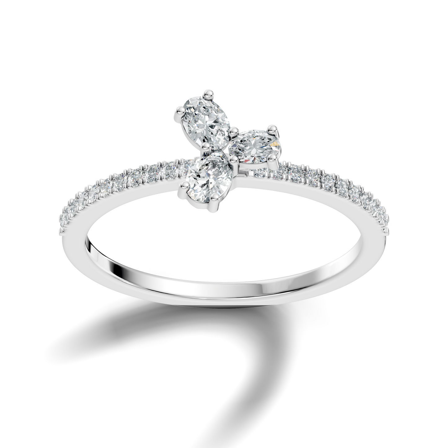 Oval and Round Cut High Quality Diamond Art Deco Vintage Cluster Statement Ring Gift For Her