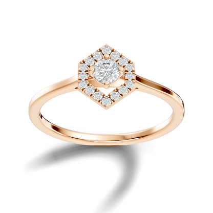 0.26 Ct Round Cut Lab-Grown Diamond Solitaire Halo Ring