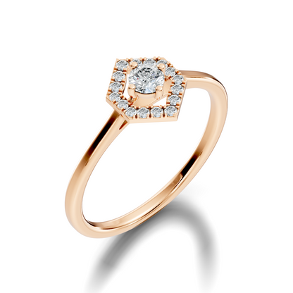 0.26 Ct Round Cut Lab-Grown Diamond Solitaire Halo Ring