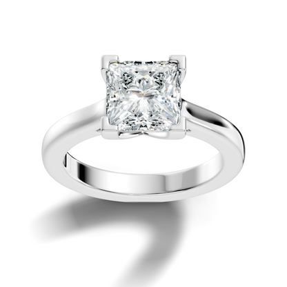 3.00Ct  Princess Cut Lab Grown Diamond Solitaire Delicate Vintage Cluster Engagement Ring For Her