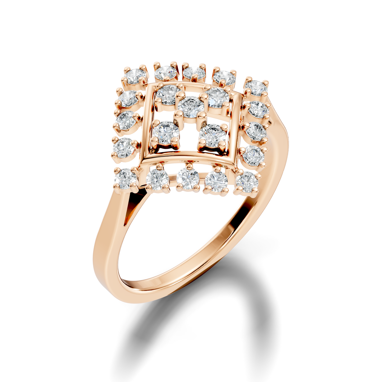 Round Cut Lab Grown & Natural Diamond Vintage Delicate Cluster Statement Dainty Ring For Women's