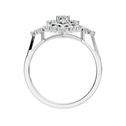 Round Cut Lab Grown & Natural Diamond Vintage Delicate Cluster Statement Dainty Ring For Women's