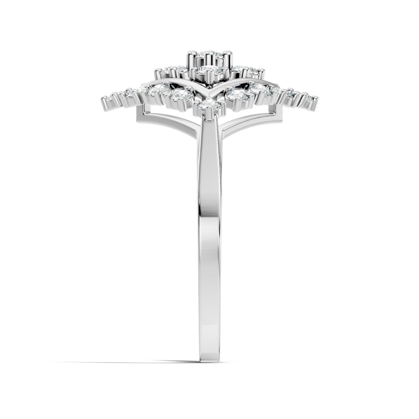 Round Cut Lab Grown & Natural Diamond Vintage Delicate Cluster Statement Dainty Ring For Women's