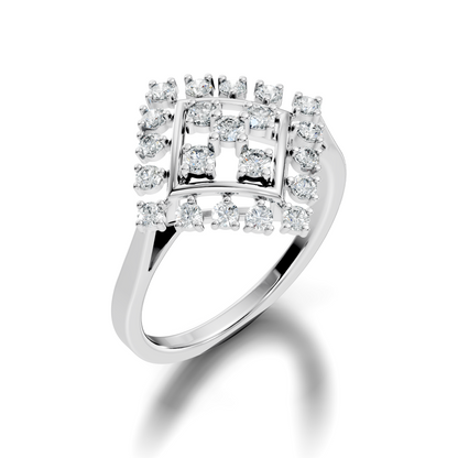 Round Cut Lab Grown & Natural Diamond Vintage Delicate Cluster Statement Dainty Ring For Women's