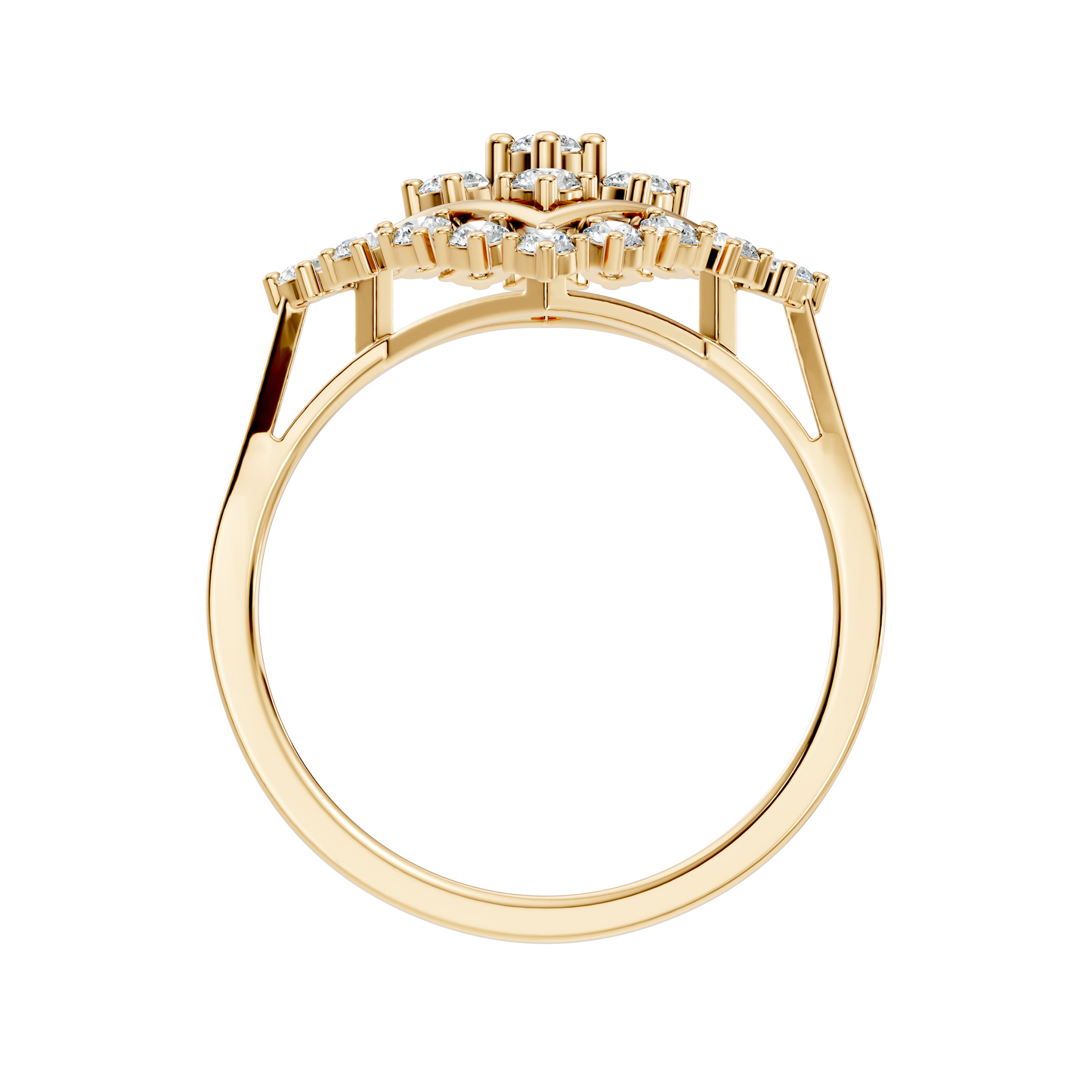 Round Cut Lab Grown & Natural Diamond Vintage Delicate Cluster Statement Dainty Ring For Women's