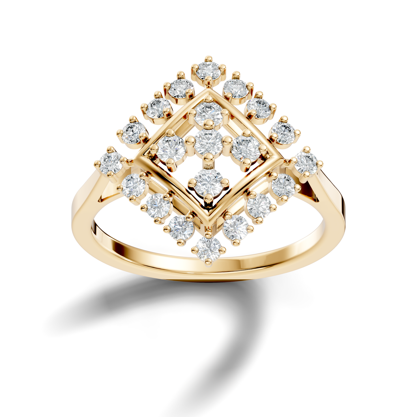 Round Cut Lab Grown & Natural Diamond Vintage Delicate Cluster Statement Dainty Ring For Women's