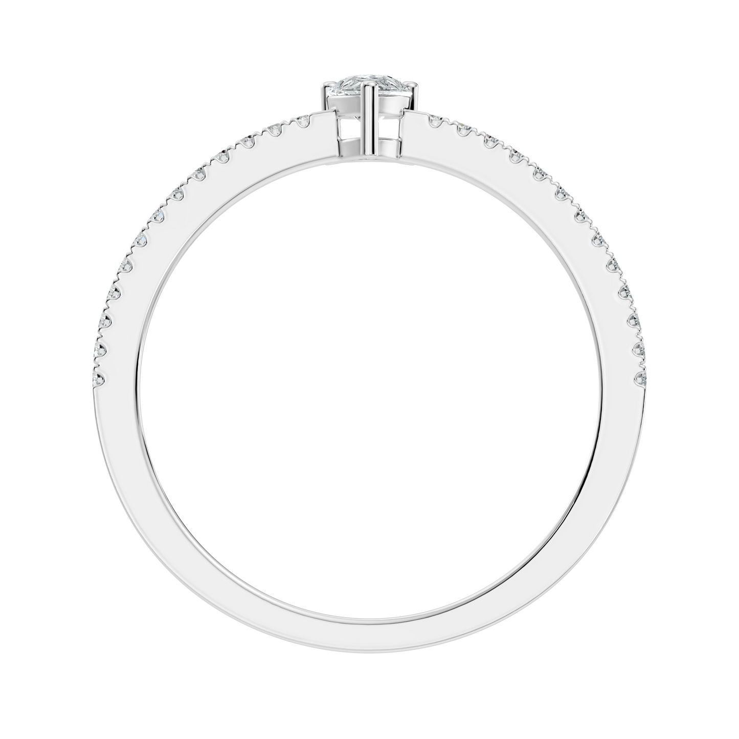 10k Yellow Gold Pear and Round Cut Diamond Vintage Delicate Half Eternity Dainty Wedding Ring For Her