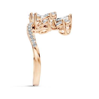 Pear, Marquise and Round Cut 1.88Ct Lab Grown Diamond Vintage Prong Set Dainty Wedding Wear Ring