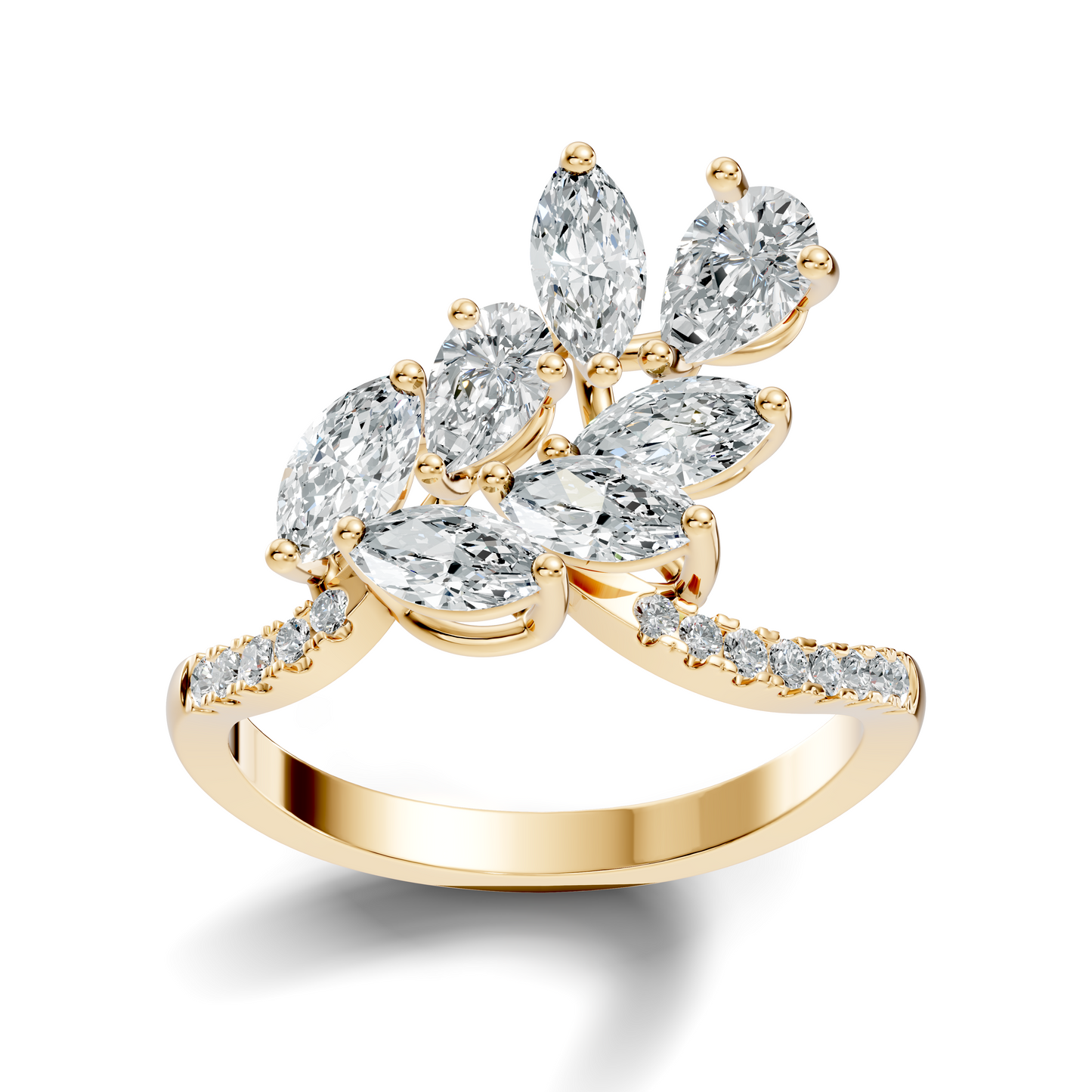 Pear, Marquise and Round Cut 1.88Ct Lab Grown Diamond Vintage Prong Set Dainty Wedding Wear Ring