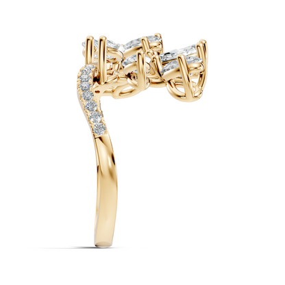 Pear, Marquise and Round Cut 1.88Ct Lab Grown Diamond Vintage Prong Set Dainty Wedding Wear Ring