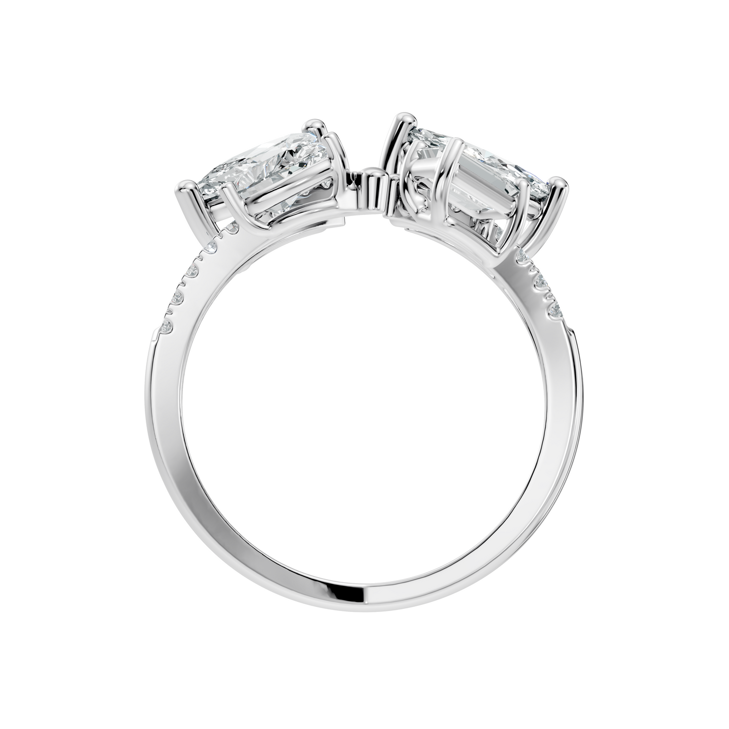 2.15Ct Emerald, Pear, Marquise and Round Cut Diamond Unique Vintage Bypass Dainty Party Wear Ring For Women's