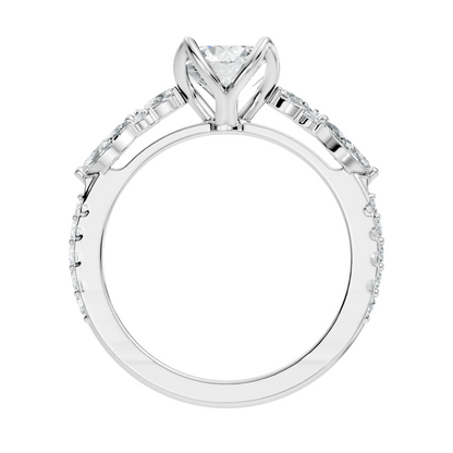 1.66CT Round, Marquise and Pear Cut Top Grade Diamond Minimalist Dainty Stunning Party Wear Ring