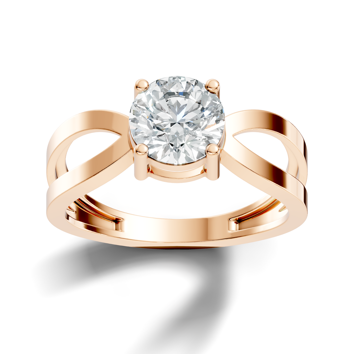 10K Solid Yellow Gold Round Cut Lab Grown Diamond Antique Solitaire Dainty Cluster Engagement  Ring For Her