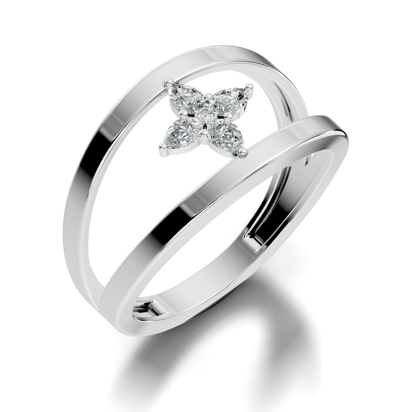 Round and Pear Cut White Colorless Diamond Unique vintage Classic Dainty Party Wear Ring For Women's