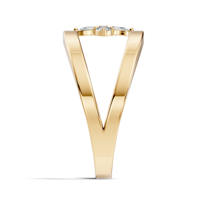 Round and Pear Cut White Colorless Diamond Unique vintage Classic Dainty Party Wear Ring For Women's