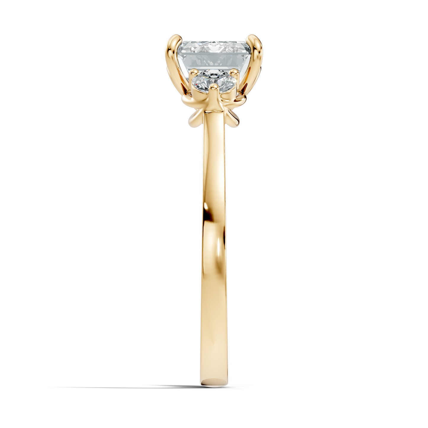 3.45Ct Emerald and Round Cut Lab Grown Diamond Unique Minimalist Prong Set Dainty Cluster Ring For Her