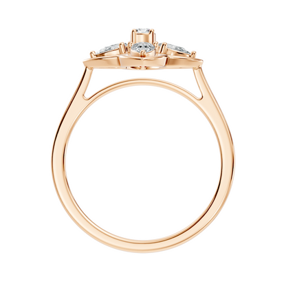 Pear and Round Cut High Quality Lab Grown Diamond Unique Art Deco Vintage Stacking Ring For Her