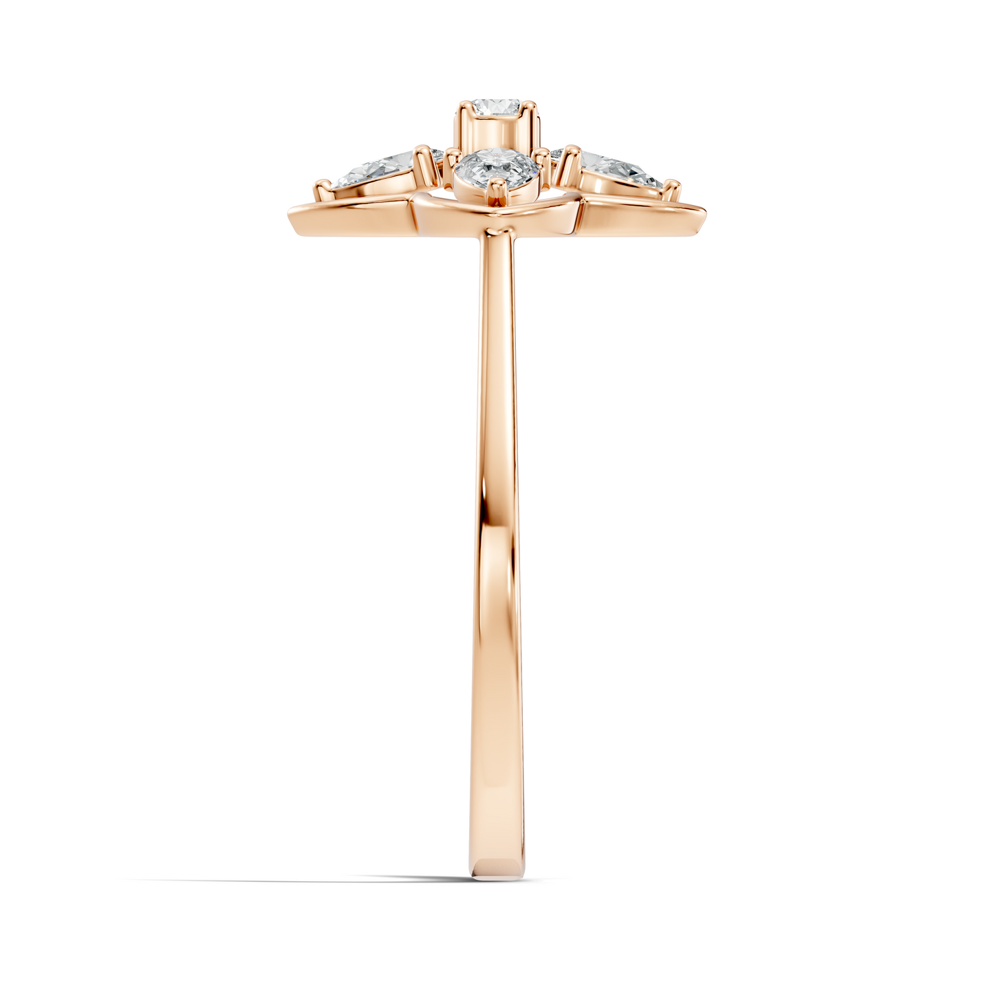 Pear and Round Cut High Quality Lab Grown Diamond Unique Art Deco Vintage Stacking Ring For Her