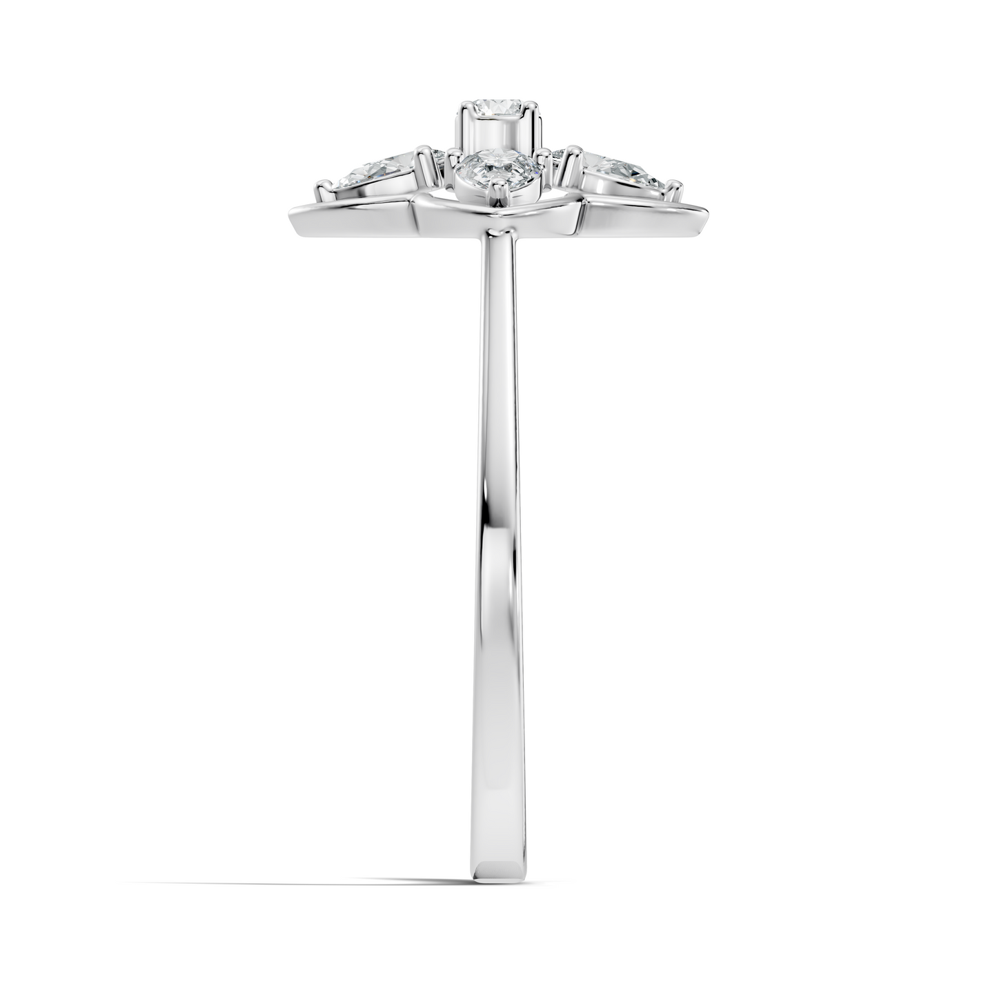 Pear and Round Cut High Quality Lab Grown Diamond Unique Art Deco Vintage Stacking Ring For Her