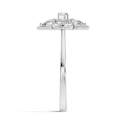 Pear and Round Cut High Quality Lab Grown Diamond Unique Art Deco Vintage Stacking Ring For Her