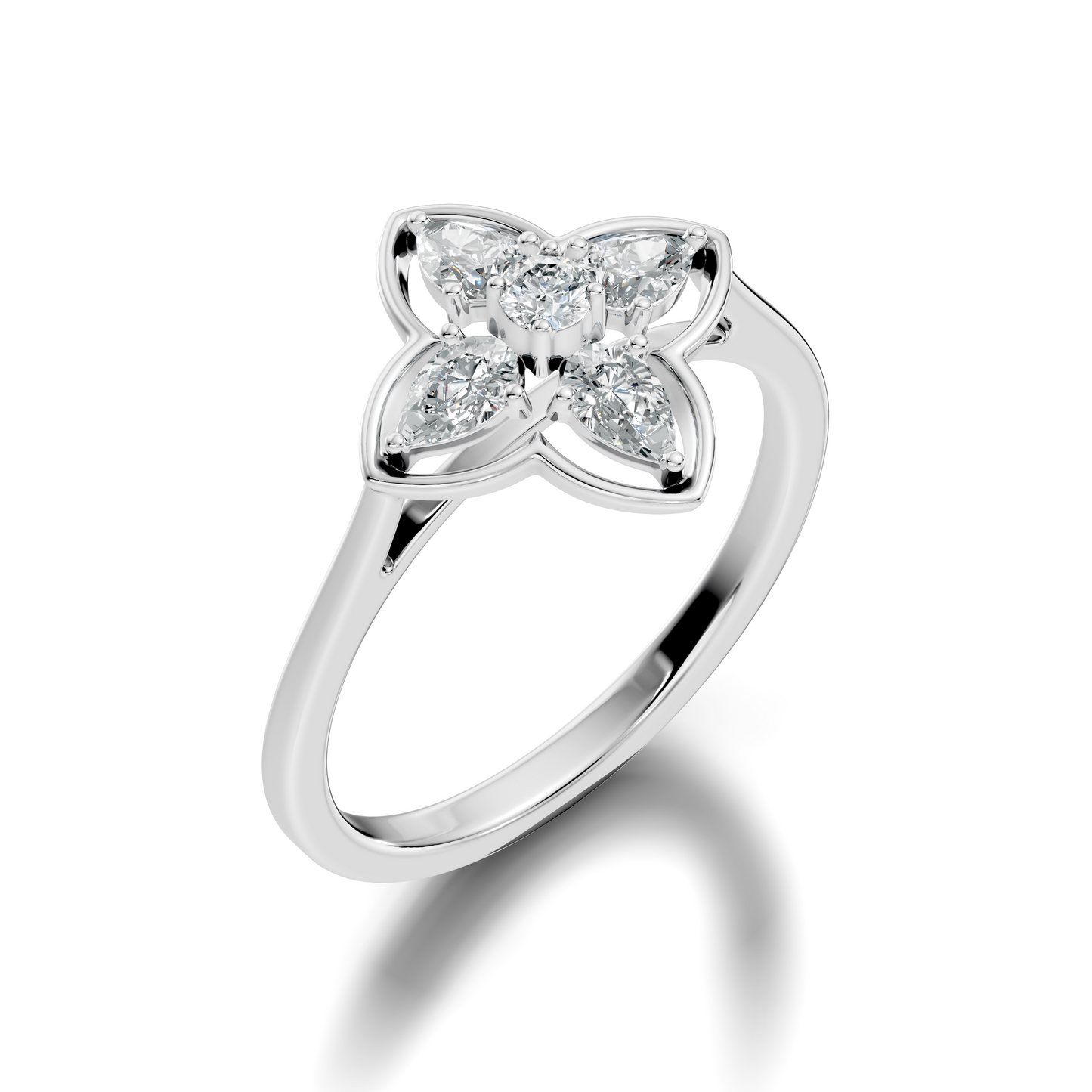 Pear and Round Cut High Quality Lab Grown Diamond Unique Art Deco Vintage Stacking Ring For Her