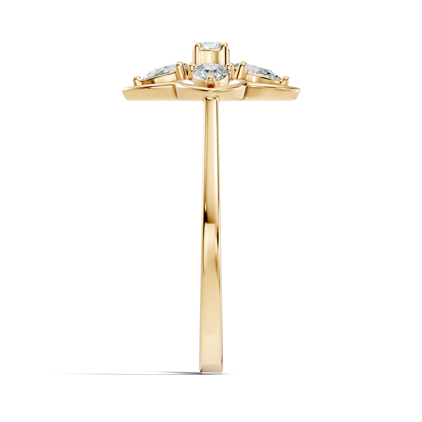 Pear and Round Cut High Quality Lab Grown Diamond Unique Art Deco Vintage Stacking Ring For Her