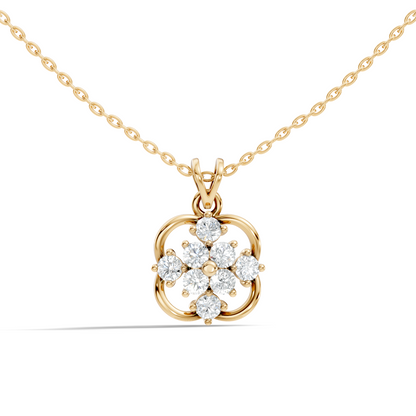 Unique Round Cut Diamond Pendant In 14K Solid Gold Personalized Jewelry For Women's