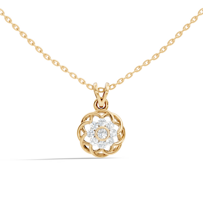 Unique Round Cut Diamond Pendant In 14K White Gold Customized Jewelry For Her