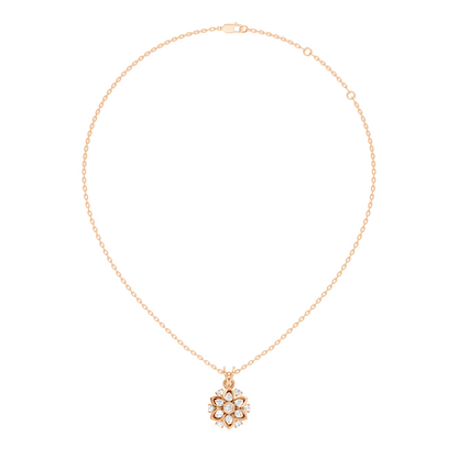 Elegant Round Diamond Pendant 0.48 Carat Handmade Jewelry In 14K Solid Yellow Gold