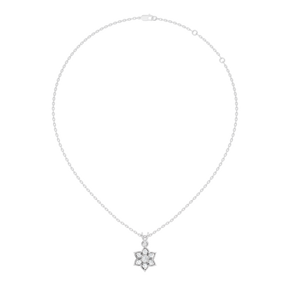 Elegant Round Diamond Pendant 0.27 CT Minimalist Jewelry In 18K Solid White Gold